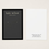 モダン炭ブラックア縁どイヤリングディスプレイカード (正面&裏面)