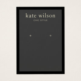 モダン炭ブラックア縁どイヤリングディスプレイカード