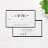 モダン炭ブラック縁どアポイントメントカード (デスク)