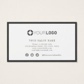 モダン炭ブラック縁どアポイントメントカード (裏面)