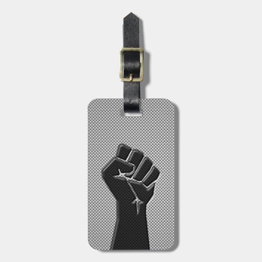 モダン炭素繊維スタイル ラゲッジタグ (正面縦)