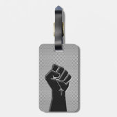 モダン炭素繊維スタイル ラゲッジタグ (裏面縦)