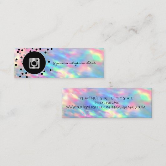 モダン点、ホログラフィックオプア スキニー名刺 (正面/裏面)