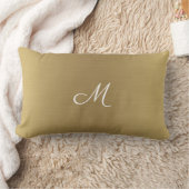 モダン無地のエレガント金ゴールドカスタマイズ可能モノグラムTh ランバークッション (ブランケット)