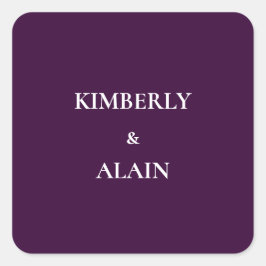モダン無地のシンプルパープ結婚ル封筒用シール スクエアシール