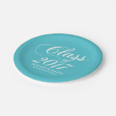 モダン無地のターコイズ | 卒業 ペーパープレート (アングル)