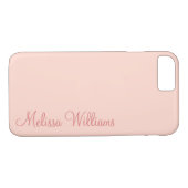 モダン無地のフェミニンソフトピンクのスクリプト名前をカスタムする Case-Mate iPhoneケース (裏面(横))