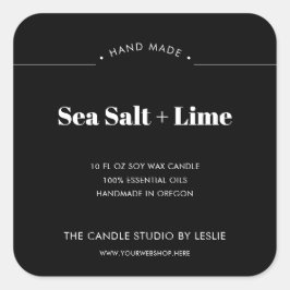 モダン無地のミニマル黒包装用キャンドル スクエアシール