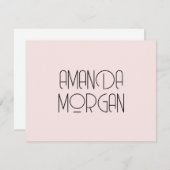 モダン無地の赤面ピンクミニマルプロフェッショナル ノートカード (正面/裏面)