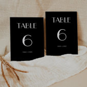 モダン無地の黒結婚のテーブル番号 テーブルナンバー