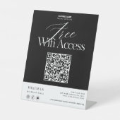 モダン無料WiFi QRコードサイン 台座サイン (正面)