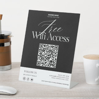 モダン無料WiFi QRコードサイン 台座サイン