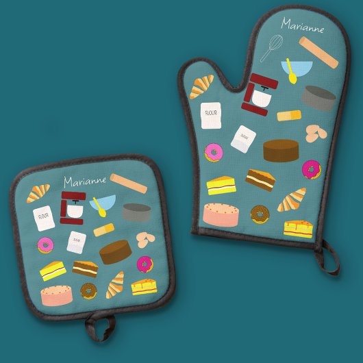 モダン焼いたカラフル財・ベーキング用具 鍋つかみ&鍋敷きセット