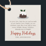 モダン焼いたChristmas Treat フェイバータグ<br><div class="desc">デザインはクリスマスシンプルケーキとモダンタイポグラフィのを持つデザインで構成される。メッセージカスタムとファミリ名を追加する。このステッカーを使用して、隣人や友達の焼いた贈り物（特に自分）にラベルを付ける。すべての一口で、私たちの家族の愛の喜びと暖かさを見つける、明るい。あなた祝の喜びに加えてメリー欲しい。ハッピーホリデー輝く今までずっと明るく！利用可能： http://www.zazzle.com/store/selectpartysupplies</div>