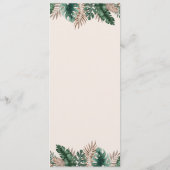 モダン熱帯の水の色の結婚葉 メニュー (裏面)