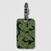 モダン熱帯の葉離れ型 ラゲッジタグ (正面縦)