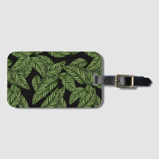 モダン熱帯の葉離れ型 ラゲッジタグ (正面横)