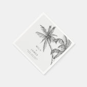モダン熱帯エレガントミニマ結婚リスト スタンダードカクテルナプキン (角)