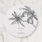 モダン熱帯エレガントミニマ結婚リスト フェイバータグ (正面)