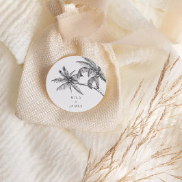 モダン熱帯エレガントミニマ結婚リスト ラウンドシール