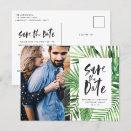 モダン熱帯スタイリッシュ結婚葉書 インビテーションポストカード