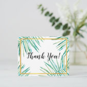 モダン熱帯性のヤシの葉が豊か離れにお礼 サンキューカード (スタンド正面)