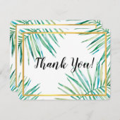 モダン熱帯性のヤシの葉が豊か離れにお礼 サンキューカード (正面/裏面)