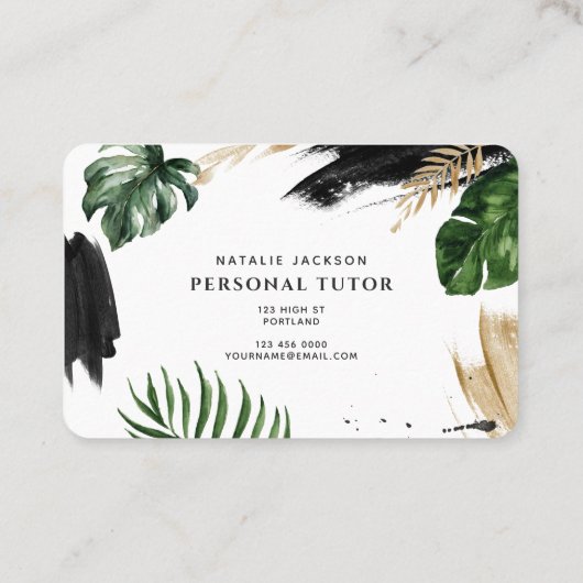 モダン熱絵を描水色 名刺 (裏面)