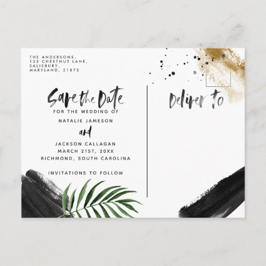 モダン熱絵を描結婚抽象芸術 案内ポストカード (裏面)