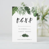 モダン熱色彩の鮮やか帯の葉 出欠カード (スタンド正面)