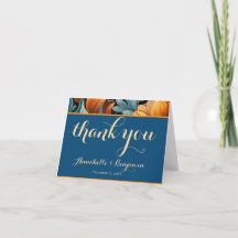 モダン燃えたオレンジとブルーのフローラ結婚の