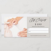 モダン爪、 ネイルテック美しいサロンギフトカード (裏面)