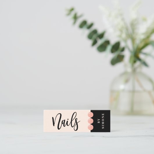 モダン爪、 ネイルポエレガントーリッシュが赤面ピンク爪、 ネイル スキニー名刺 (スタンド正面)