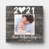 モダン父の日の脚本ハート木写真 フォトプラーク (正面)