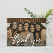 モダン特別カスタムな写真の結婚花嫁 サンキューカード (スタンド正面)