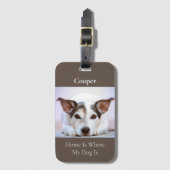 モダン犬の写パーソナライズされた真 ラゲッジタグ (正面縦)