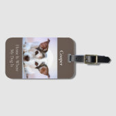 モダン犬の写パーソナライズされた真 ラゲッジタグ (正面横)