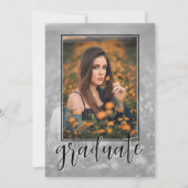 モダン独身のPhoto Script卒業招待状 招待状 (裏面)