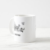 モダン猫アウティーン名前をカスタムする コーヒーマグカップ (正面左)