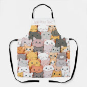 モダン猫パタパーソナライズされたーン エプロン (正面)