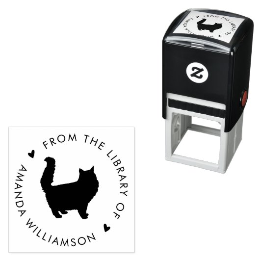 モダン猫好きカスタム図書 セルフインキングスタンプ (インサイチュ)