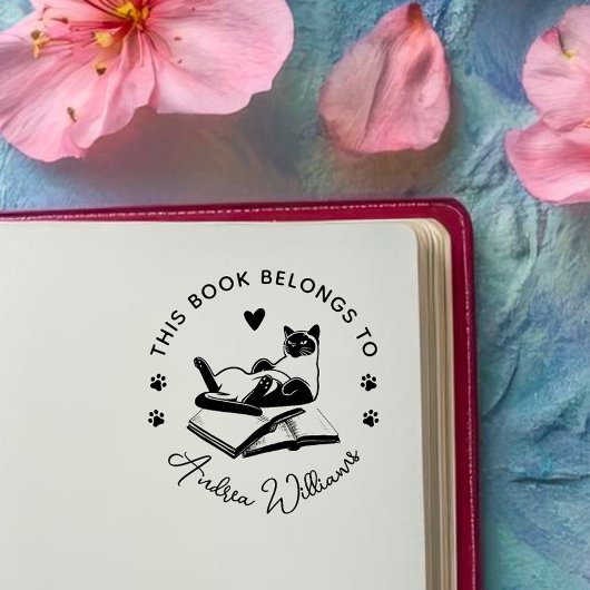 モダン猫好きカスタム本 ラバースタンプ