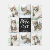 モダン猫好きペットパーソナライズされた8フォトコラージュ フリースブランケット (正面)