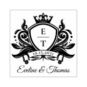 モダン王室のはっきりした結婚モノグラムのロゴエンブレム ラバースタンプ (インプリント)