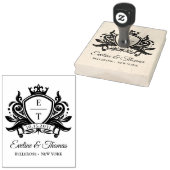 モダン王室のはっきりした結婚モノグラムのロゴエンブレム ラバースタンプ (押印)