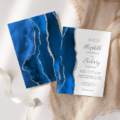 モダン王室のブルー結婚銀 招待状