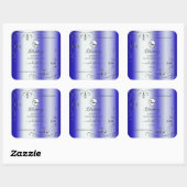 モダン王室のBlue Silver製品華美ラベルのロゴ スクエアシール (シート)