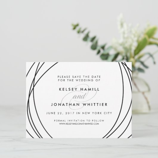 モダン球 |オプションのバックフォト日付の保存 セーブザデート (スタンド正面)