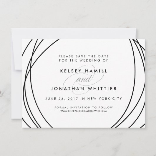 モダン球 |オプションのバックフォト日付の保存 セーブザデート (正面)