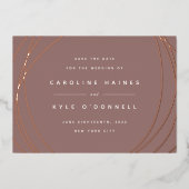 モダン球 | Foil日付カードを保存 箔招待状 (正面)